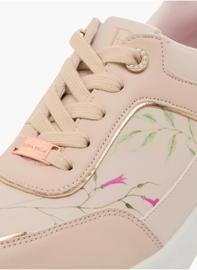 فلورا بيلا من شو إكسبرس Women Floral Print Sneakers with Lace-Up Closure