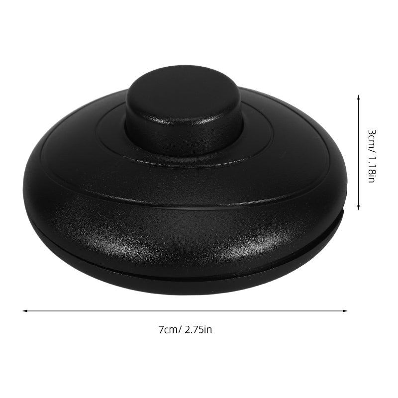 Floor Lamp Inline Switch Foot Pedal Push Button Control for Lighting Diy Parts Black 7.00X7.00X3.00CM On-Off Control 2Pcs - Image 2