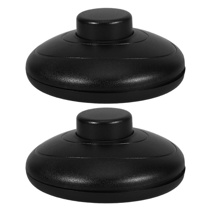 Floor Lamp Inline Switch Foot Pedal Push Button Control for Lighting Diy Parts Black 7.00X7.00X3.00CM On-Off Control 2Pcs - Image 1