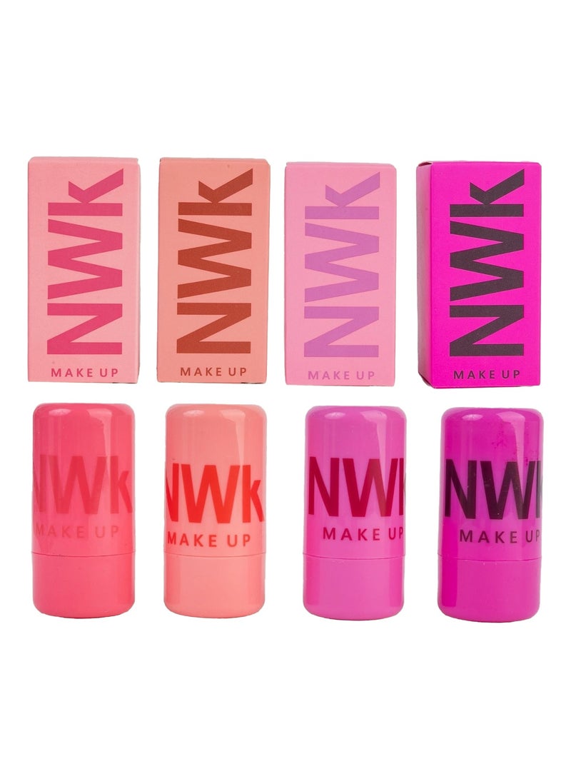 NWK PROFESSIONAL Makeup STICK BLUSH, Lip and Cheek Stain, Watercolour Finish, 4 CUTE Colors - Image 4