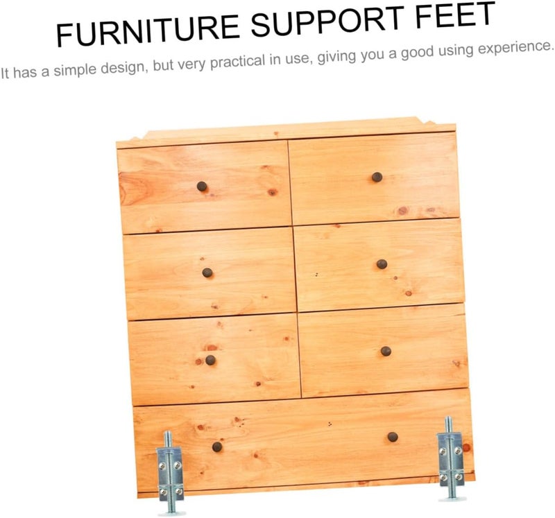 FOMIYES Wardrobe Adjustable Foot and Furniture Supporting Foot, 2pcs Adjustable Legs for Uneven Floor Leveling, Wardrobe Bracket with Height Adjustment for Cabinets and Dressers - Image 4