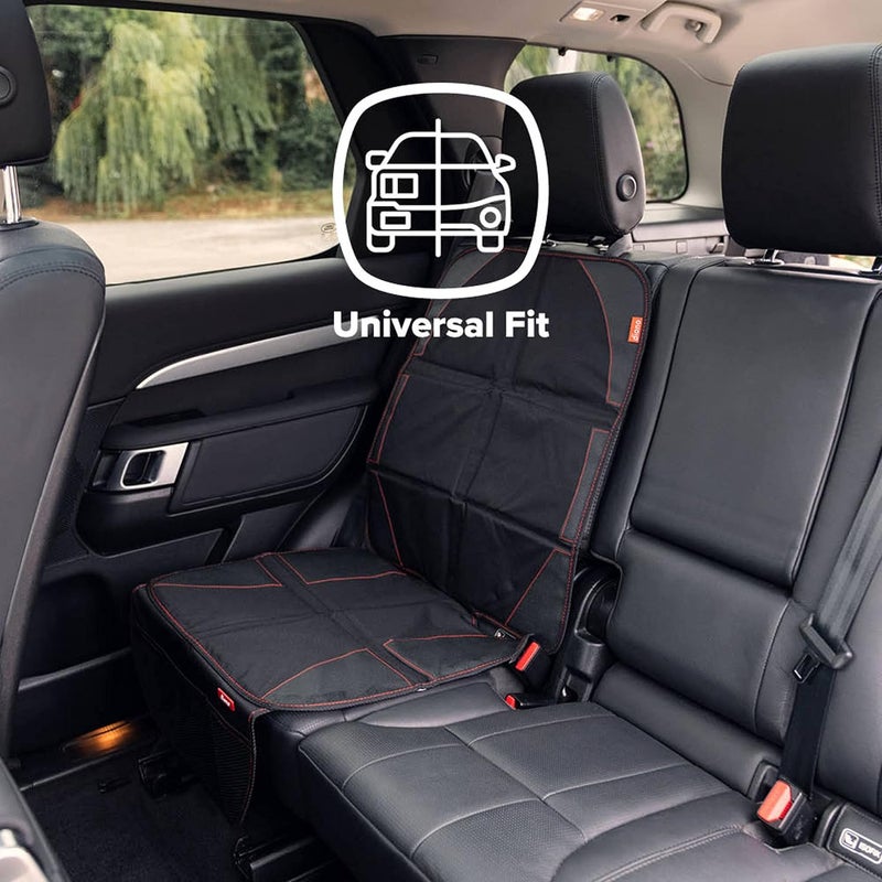 Diono Diono Ultra Mat Complete Back Seat Upholstery Protection from Child Car Seats and Pets Crash Tested Premium Ultra Thick Padding Durable Water Resistant AntiSlip 3 Mesh Storage Pockets  - Image 5