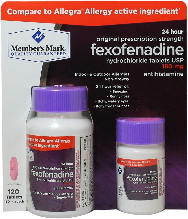 Members Mark Original Prescription Strength Fexofenadine Hydrochloride  180 Mg 120 Tablets - Image 1