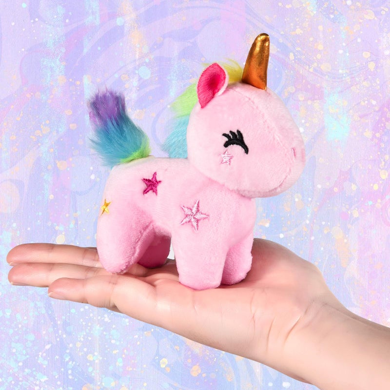 Golray 12Pcs Mini Unicorn Plush Stuffed Animals, Unicorn Party Favors Keychains for Girls Birthday, Easter Basket Stuffers, Easter Egg Fillers, Classroom Rewards Carnival Prizes Goodie Bag Stuffers - Image 3