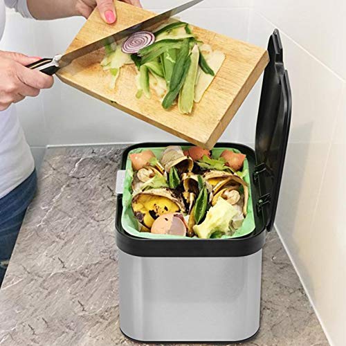Dullrout Compost Bin for Countertop, Compost Bucket Indoor Sealed, Food Waste Caddy, 1.13 Gallon Kitchen Compost Container with Lid, Compact and Easy Clean, Black Matte - Image 3