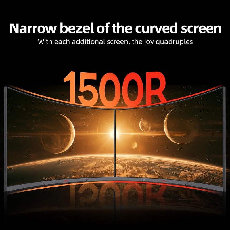 كوروي شاشة العاب منحنية 27 انش، 180 هرتز، شاشة كمبيوتر QHD 1440P، 1 مللي ثانية، HDR10.90% DCI-P3، مزامنة تكيفية، متوافقة مع فيسا، امالة قابلة للتعديل 27E6QCA - Image 4