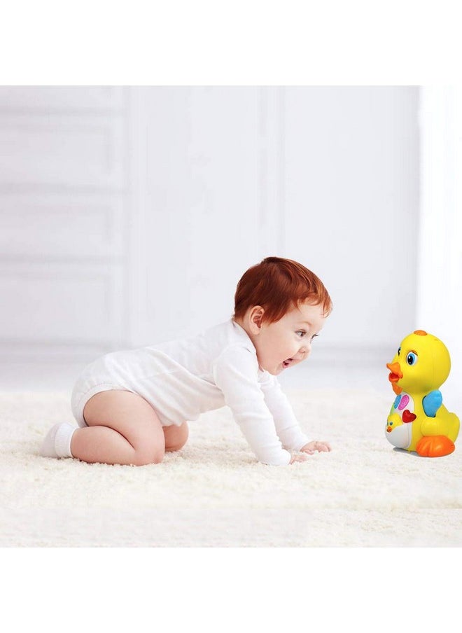 Yiosion Musical Flapping Yellow Duck Interactive Action Educational Learning Walking Light Up Dancing Toy For 1 Year Old Baby Toddler Infant  - Image 2