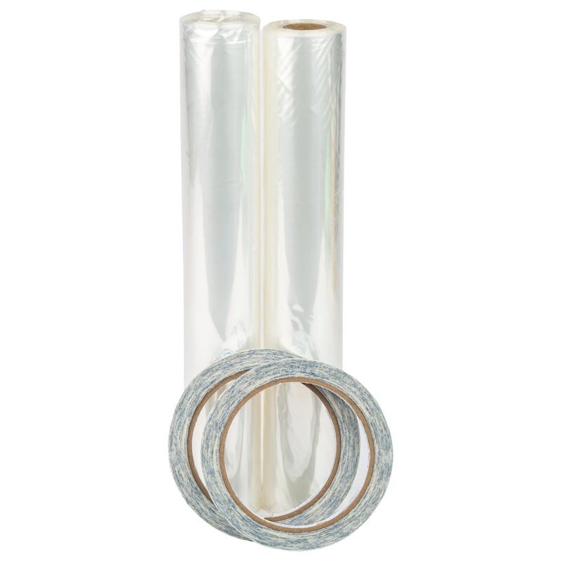 Duck مجموعة عزل النوافذ من دك ماكس، مجموعة ختم النوافذ الشتوية تناسب أبواب الفناء والنوافذ الكبيرة، فيلم عازل ثقيل، تركيب داخلي، شريط نافذة متضمن، 84" x 120"، شفاف، عبوة 2 - Image 3