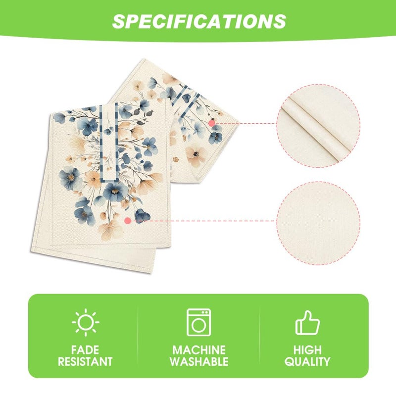 Artoid Mode Bloom Flowers Floral Weeds Spring Table Runner, Seasonal Summer Kitchen Dining Table Decoration for Home Party Decor 13x72 Inch - Image 5