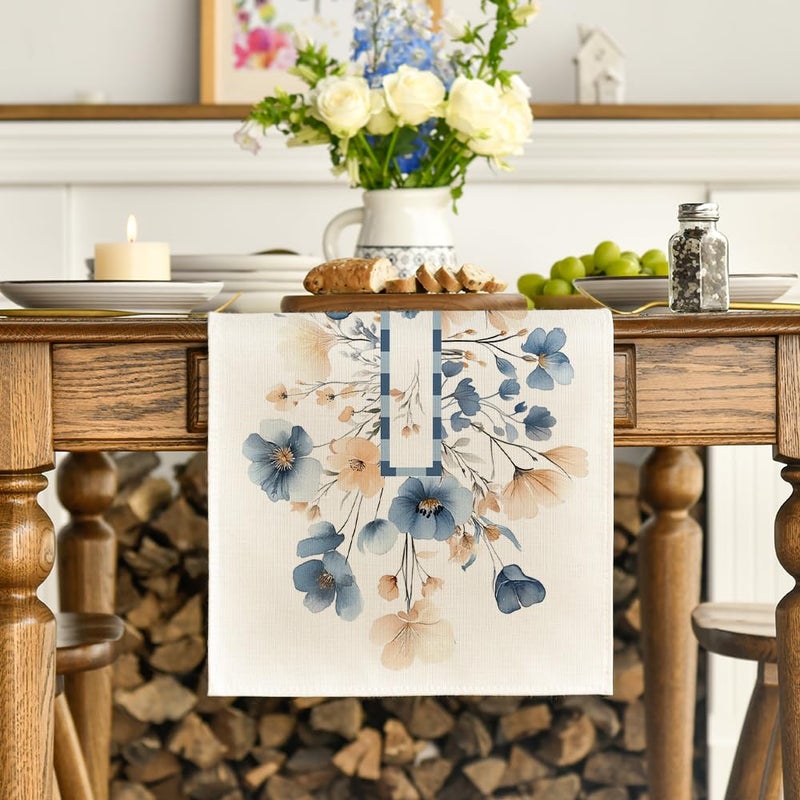 Artoid Mode Bloom Flowers Floral Weeds Spring Table Runner, Seasonal Summer Kitchen Dining Table Decoration for Home Party Decor 13x72 Inch - Image 3