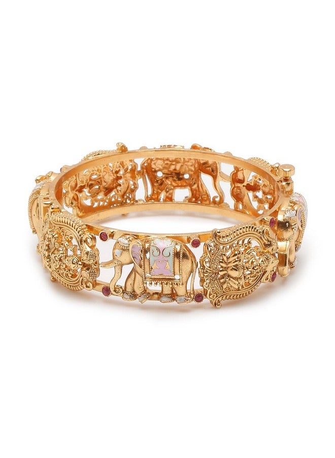 YouBella يوبيلا هدايا المجوهرات التقليدية أنيقة أحدث مجموعة أساور وخلخال مطلية بالذهب للنساء (2.4) - Image 3