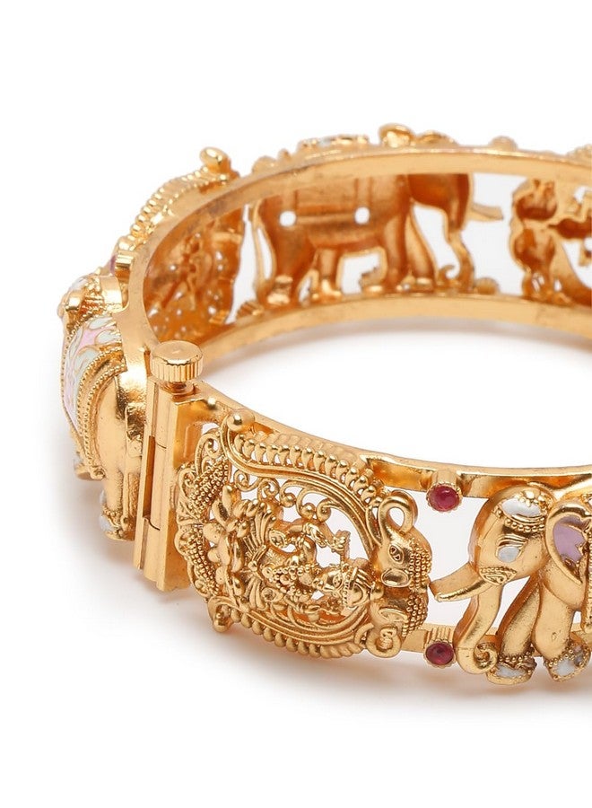 YouBella يوبيلا هدايا المجوهرات التقليدية أنيقة أحدث مجموعة أساور وخلخال مطلية بالذهب للنساء (2.4) - Image 2