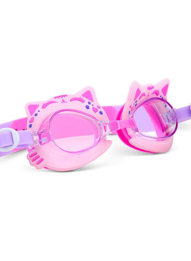 Aqua2ude Mini Meow Purple Anti-Fog, Polarized, Uv Protection Kids Swim Goggles - Image 2