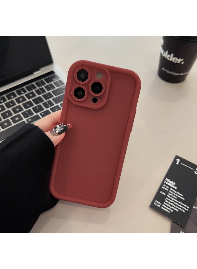 NIBEMINENT Stairway Cameras Protective TPU Case Cover For iPhone 16 Pro, Wine Red