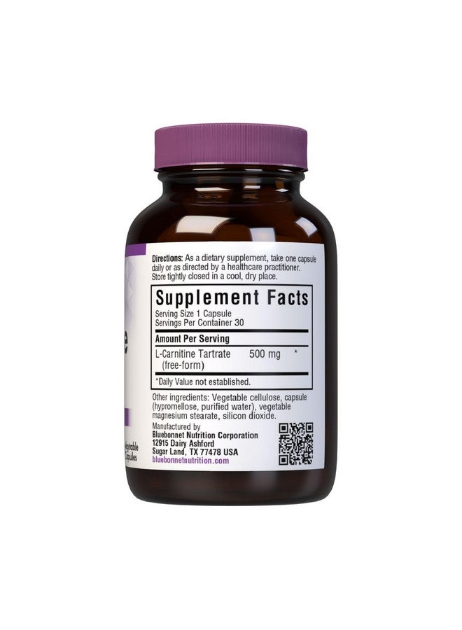 BlueBonnet L-Carnitine 500 mg Vitamin Capsules, White, 60 Count - Image 2