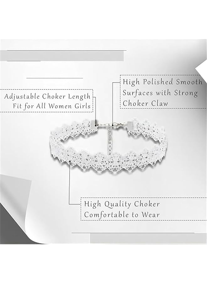 erorex Velvet Lace Choker Seven Different Styles Black Choker Necklaces For Women Classic Velvet Choker Necklace Set Necklace Jewelery For Ball And Daily Outfits 7 Pcs - Image 3