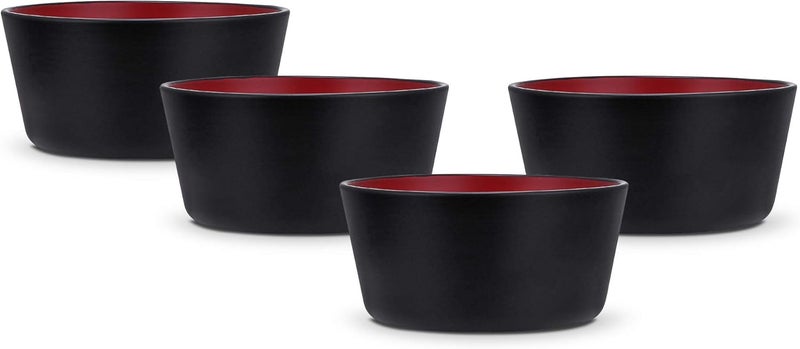 Stone Lain Stone Lain Stoneware Dish Set 4 Bowls Albie  Red and Black - Image 1