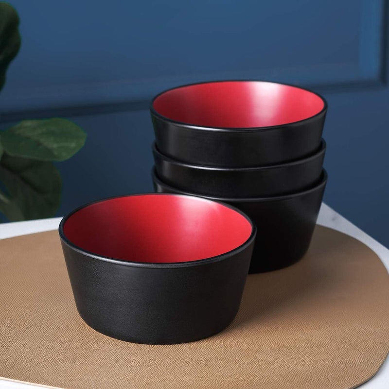 Stone Lain Stone Lain Stoneware Dish Set 4 Bowls Albie  Red and Black - Image 2