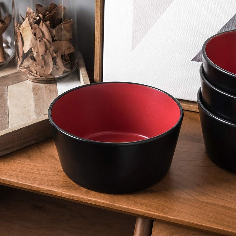 Stone Lain Stone Lain Stoneware Dish Set 4 Bowls Albie  Red and Black - Image 4