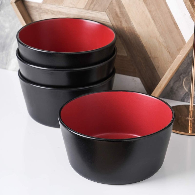 Stone Lain Stone Lain Stoneware Dish Set 4 Bowls Albie  Red and Black - Image 5