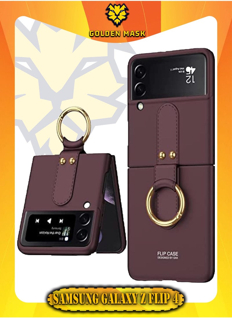 GKK For Samsung Galaxy Z Flip 4 Ultra Thin With Ring (Wine Red) 