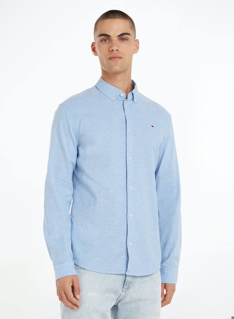 TOMMY JEANS Stretch Oxford Slim Fit Casual Shirt - Image 1