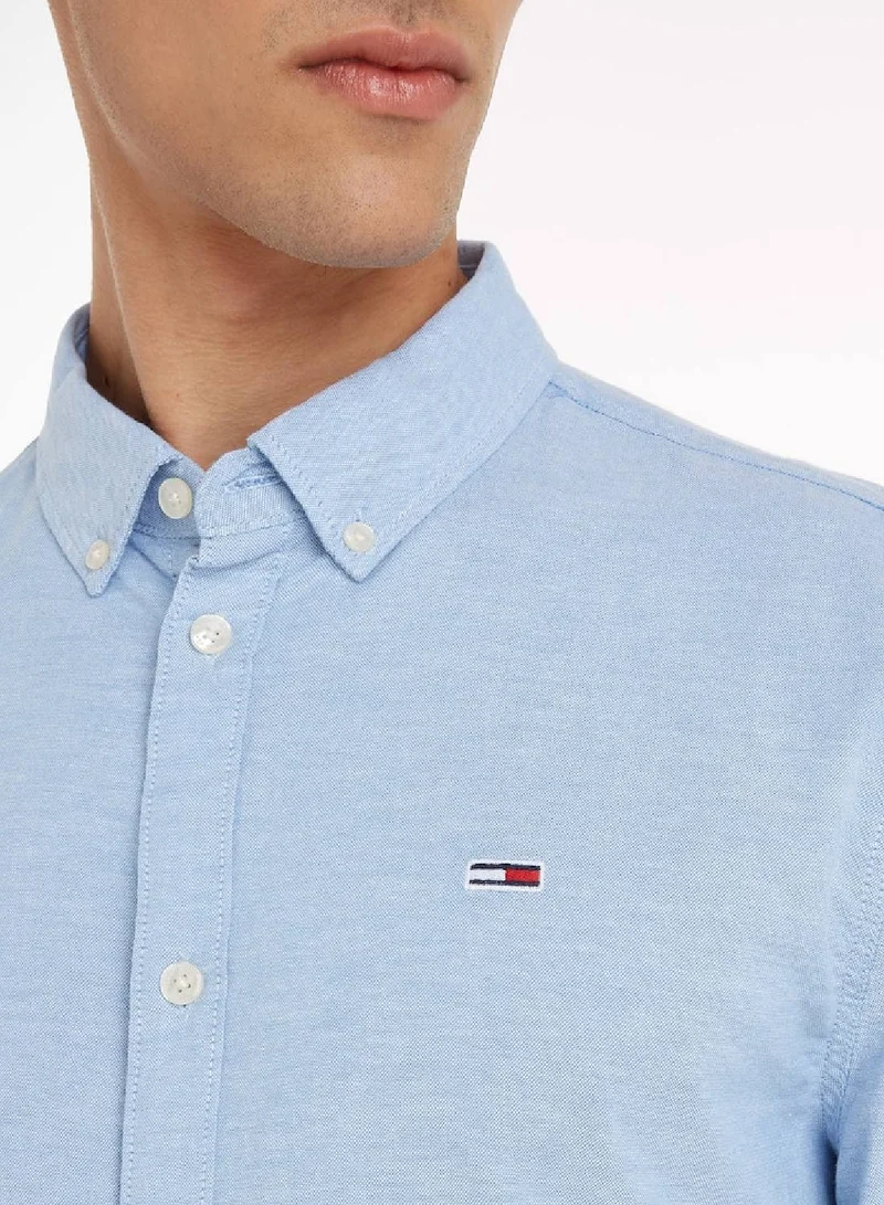 TOMMY JEANS Stretch Oxford Slim Fit Casual Shirt