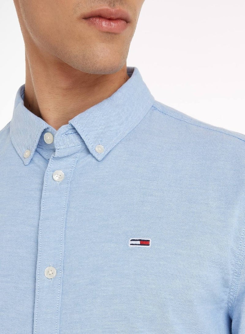 TOMMY JEANS Stretch Oxford Slim Fit Casual Shirt - Image 4