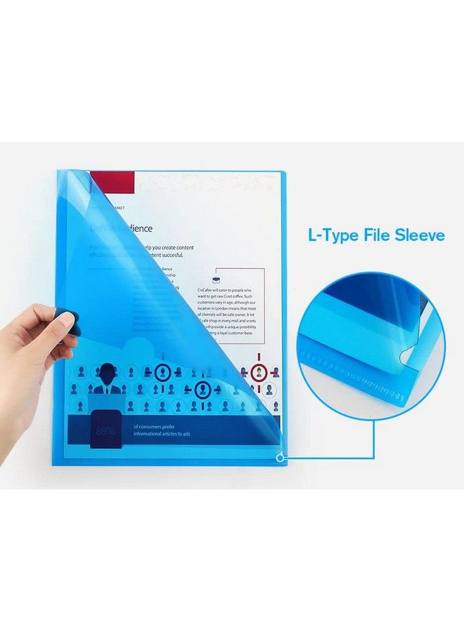 KTRIO 12 Pack Plastic File Folders Clear Colored Project Pockets Plastic Sleeves Ltype Documents Folder Jacket Paper Sheet Protectors For Office School Fits Letter Size 6 Assorted Colors - Image 3