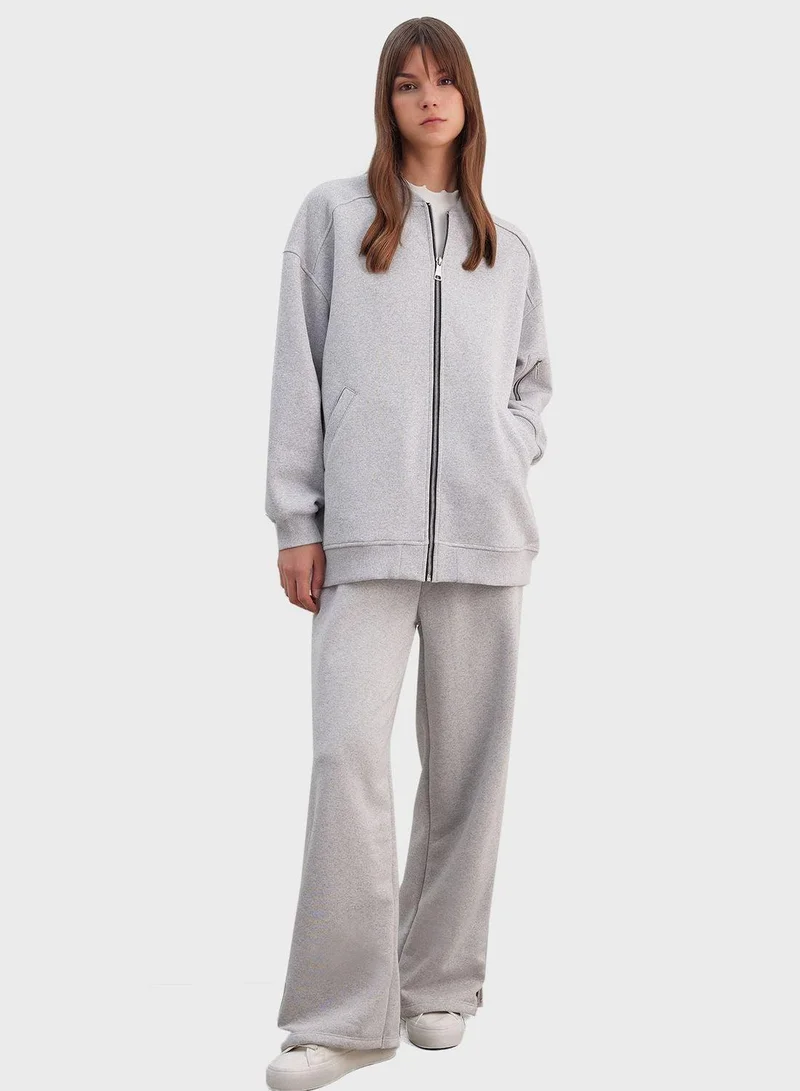 DeFacto Wide Leg Thick Sweatshirt Fabric Trousers