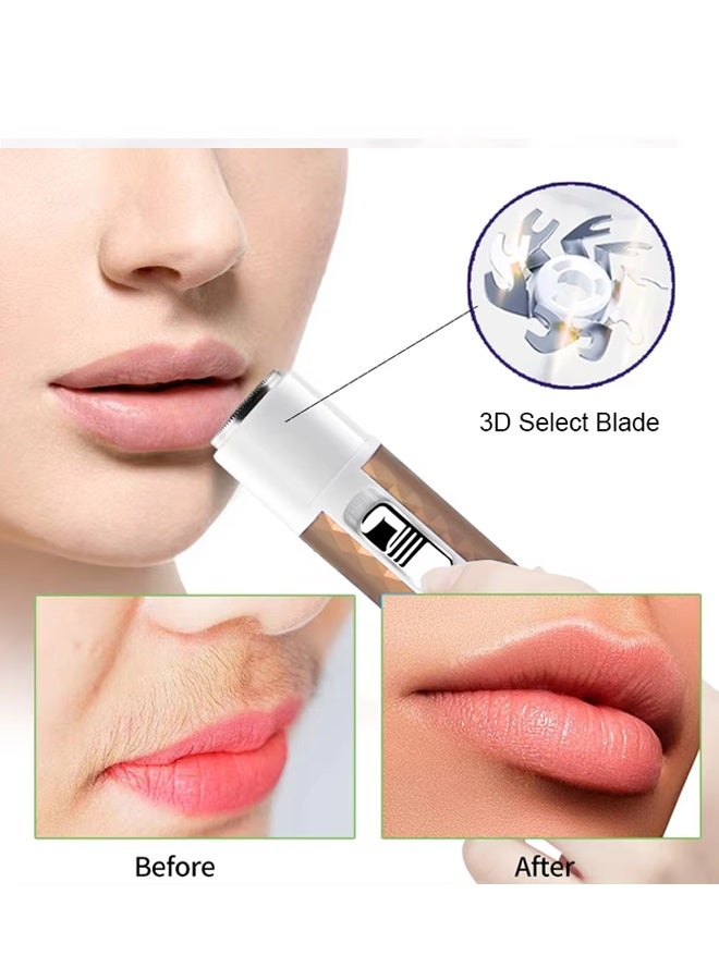 Electric Razors 5 in 1 Women's Facial Hair Removal Device for Face Eyebrows Nose Hair Leg Hair Pubic Hair Bikini Trimmer with USB Charging Waterproof - Image 4
