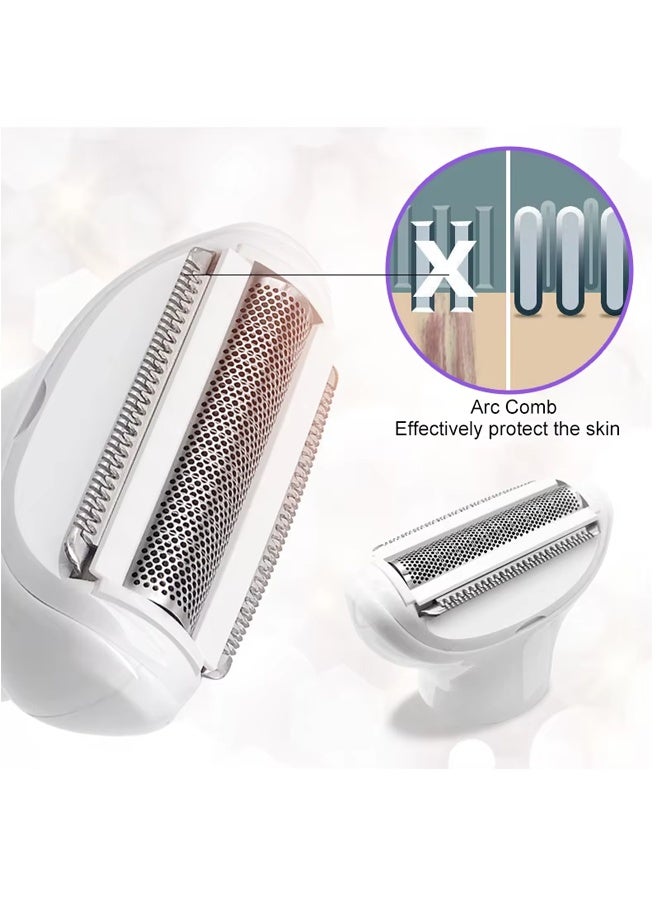 Electric Razors 5 in 1 Women's Facial Hair Removal Device for Face Eyebrows Nose Hair Leg Hair Pubic Hair Bikini Trimmer with USB Charging Waterproof - Image 2