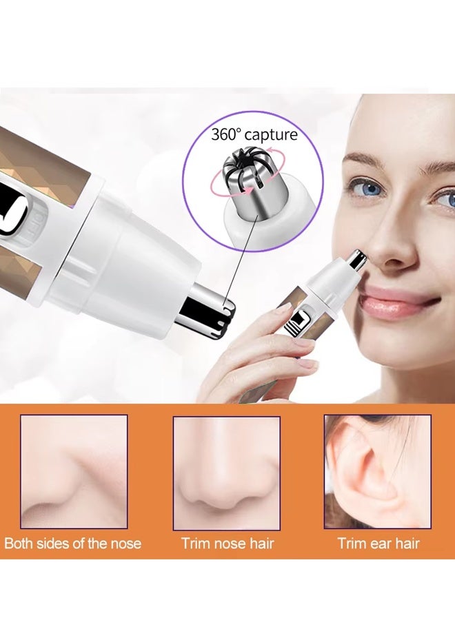 Electric Razors 5 in 1 Women's Facial Hair Removal Device for Face Eyebrows Nose Hair Leg Hair Pubic Hair Bikini Trimmer with USB Charging Waterproof - Image 3