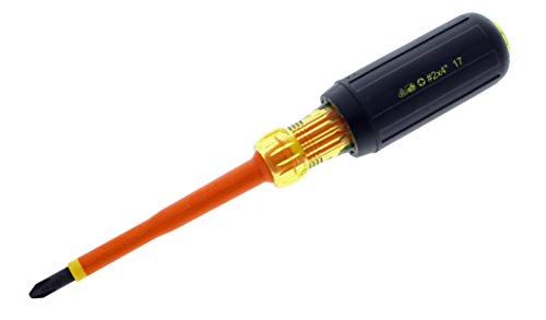 Ideal Industries IDEAL Electrical 35-9194 Insulated Screwdriver Orange, 2 x 4 in. Shaft Screwdriver with Cushion-Grip Handles. Electrician Tool Kits - Image 1