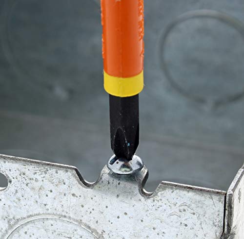 Ideal Industries IDEAL Electrical 35-9194 Insulated Screwdriver Orange, 2 x 4 in. Shaft Screwdriver with Cushion-Grip Handles. Electrician Tool Kits - Image 3