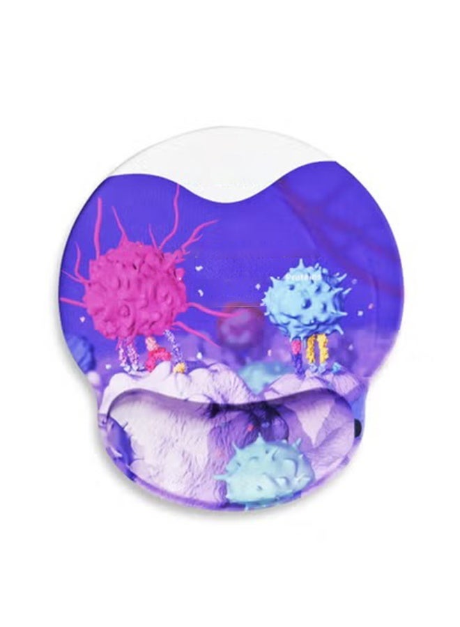 لوحة ماوس صغيرة لليد مع شريط دعم للمعصم من الجل، سجادة مكتب بنمط طباعة عالية الدقة بتصميم لطيف، لوحة ماوس ممتدة ووسادات ماوس للوحة المفاتيح، وسادات ماوس سطحية من القماش المقاوم للماء للمكتب، قاعدة مطاطية مضادة للانزلاق - Image 1