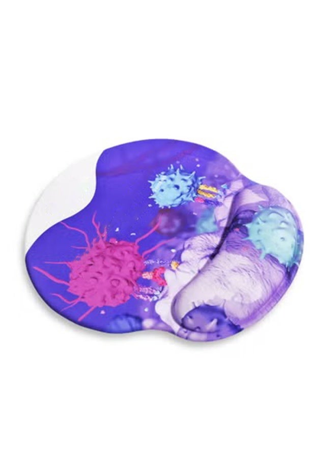 لوحة ماوس صغيرة لليد مع شريط دعم للمعصم من الجل، سجادة مكتب بنمط طباعة عالية الدقة بتصميم لطيف، لوحة ماوس ممتدة ووسادات ماوس للوحة المفاتيح، وسادات ماوس سطحية من القماش المقاوم للماء للمكتب، قاعدة مطاطية مضادة للانزلاق - Image 2