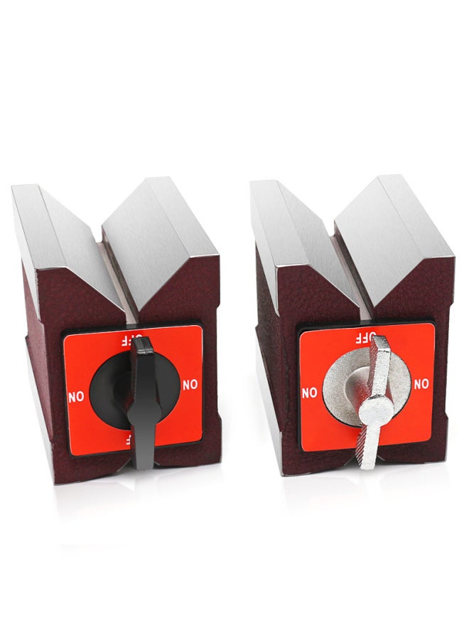 Generic - Switch Type Magnetic Seat Wire Cutting Strong Magnetic Seat Strong Magnetic Magnetic Table V Magnet Seat Triangular Table 6T12T-Color:8t-plastic Switch - Image 1