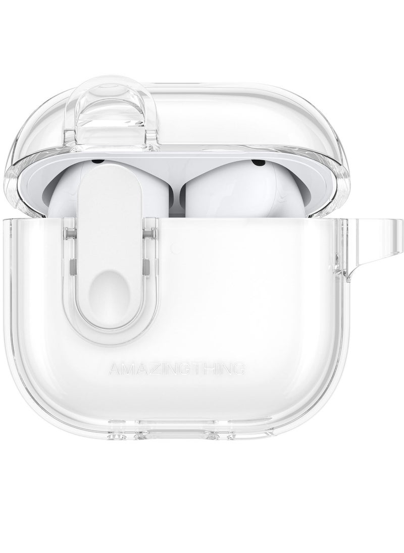 AMAZINGthing - MINIMAL for AirPods 4 (2024) Case Cover with Carabiner - Clear - Image 1