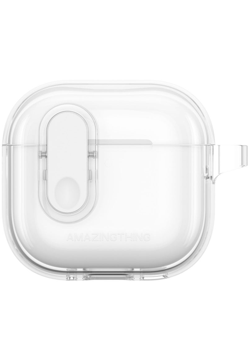 AMAZINGthing - MINIMAL for AirPods 4 (2024) Case Cover with Carabiner - Clear - Image 1