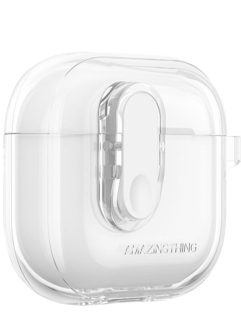 AMAZINGthing - MINIMAL for AirPods 4 (2024) Case Cover with Carabiner - Clear - Image 1