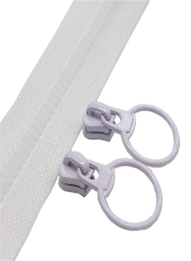 YaHoGa #5 Plastic Zipper by The Yard Bulk White 5 Yards with 10pcs Ring Sliders for DIY Sewing Tailor Crafts Bags Tents (White 5 Yards) - Image 2