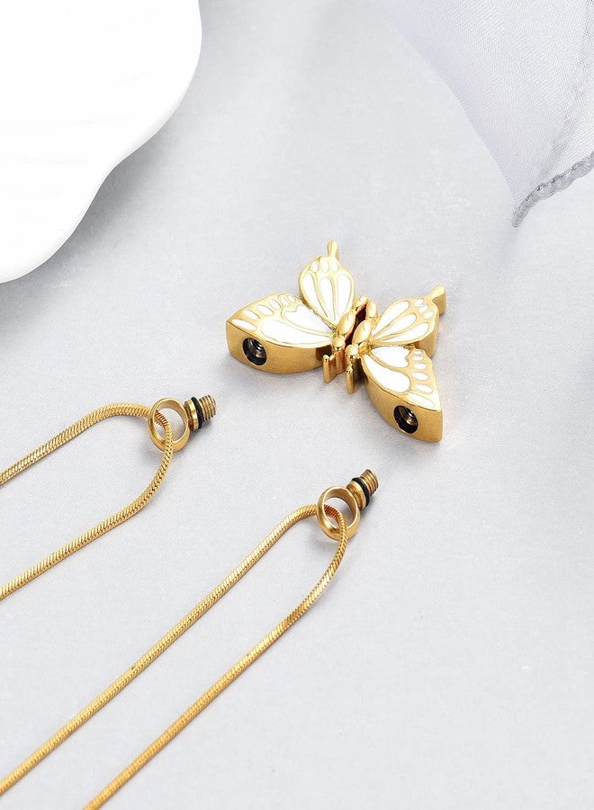 Minicremation 2 Pack Butterfly Cremation Jewelry for Ashes Butterfly Urn Necklaces for Ashes Keepsake Pendant Necklace for Lover/Sisters(Gold) - Image 5