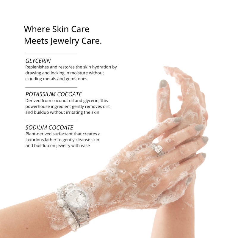Shinery Jewelry Wash - Jewelry Cleaner Hand Wash Solution, Plant-Based Ring Cleaner Safe All Metals Stones, No Removing Jewelry, Made in The USA - Image 3