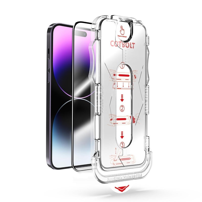 Cotbolt 9H+ Tempered Glass Compatible With iPhone 14 Pro Max(6.7 Inch) Full Screen Protector [Military Grade Shatterproof & Longest Durable] Screen Protector 14 Pro Max Tempered Glass - Image 1