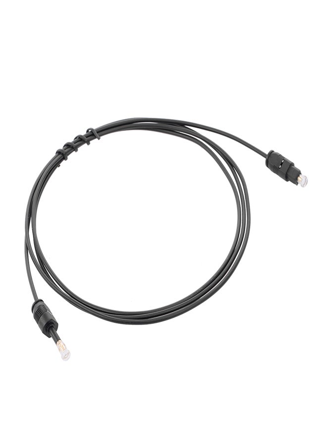 Gold-plated Toslink to Mini Toslink Digital Optical Fiber Square to Round Interface 3.5mm Audio Cable 150cm (Black) - Image 1