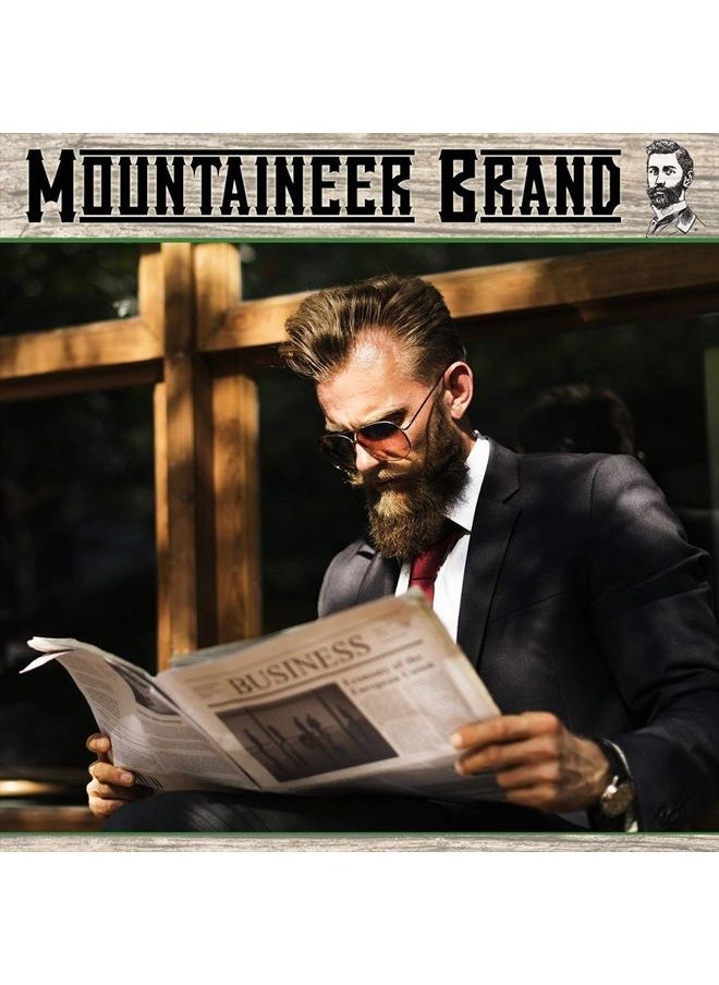 mountaineer brand Beard Grooming Care Kit for Men by Mountaineer Brand | Beard Oil (2oz), Conditioning Balm (2oz), Wash (4oz), Brush (WV Pine Tar)  - Image 3