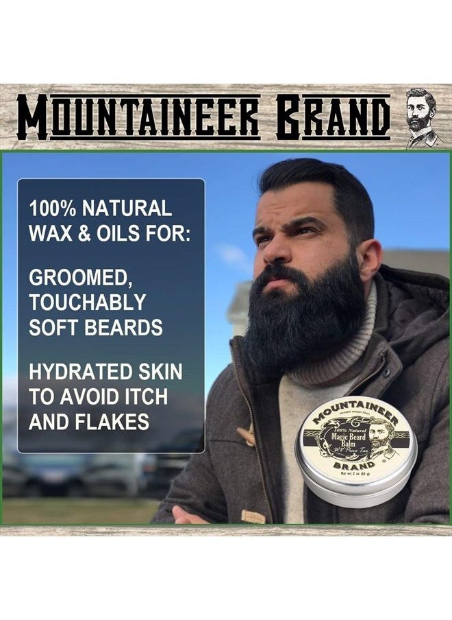 mountaineer brand Beard Grooming Care Kit for Men by Mountaineer Brand | Beard Oil (2oz), Conditioning Balm (2oz), Wash (4oz), Brush (WV Pine Tar)  - Image 4