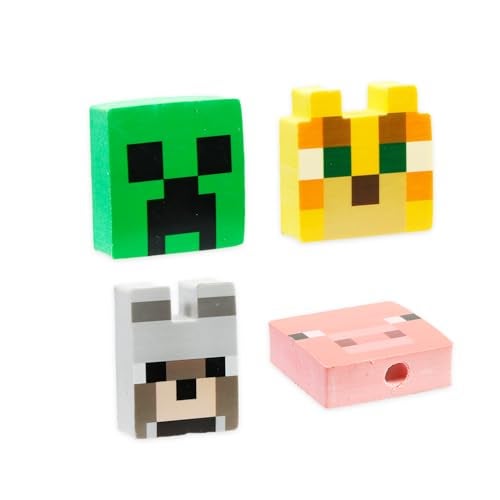 MINECRAFT ماين كرافت 10 عدد أقلام رصاص ميكانيكية لمجموعة الصف - حزمة مستلزمات مدرسية مع 10 أقلام رصاص، 4 ممحاة، بالإضافة إلى ملصقات، المزيد من المستلزمات المدرسية للأطفال، الأولاد، البنات - Image 3