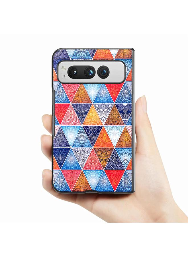 اس-توب جراب لهاتف Google Pixel Fold برسومات ملونة من الجلد وغطاء خلفي للهاتف - Image 3